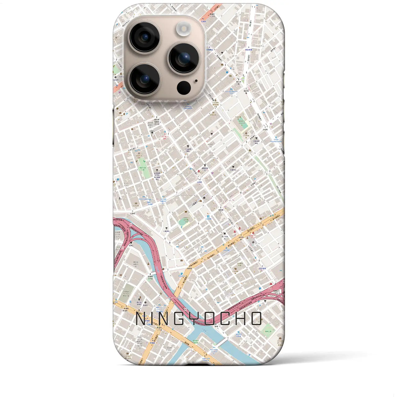 【人形町(東京都)】地図柄iPhoneケース(バックカバータイプ)