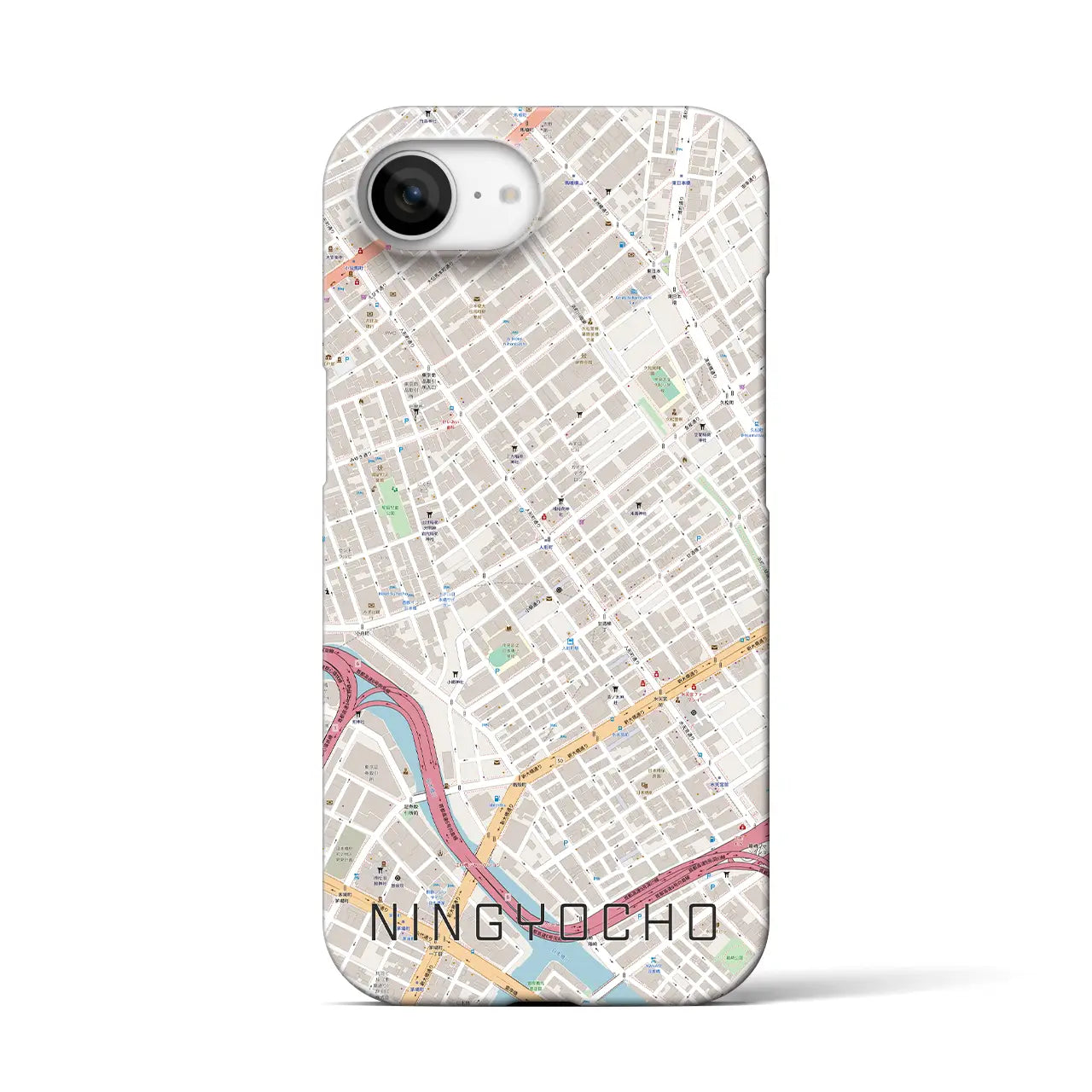 【人形町(東京都)】地図柄iPhoneケース(バックカバータイプ)