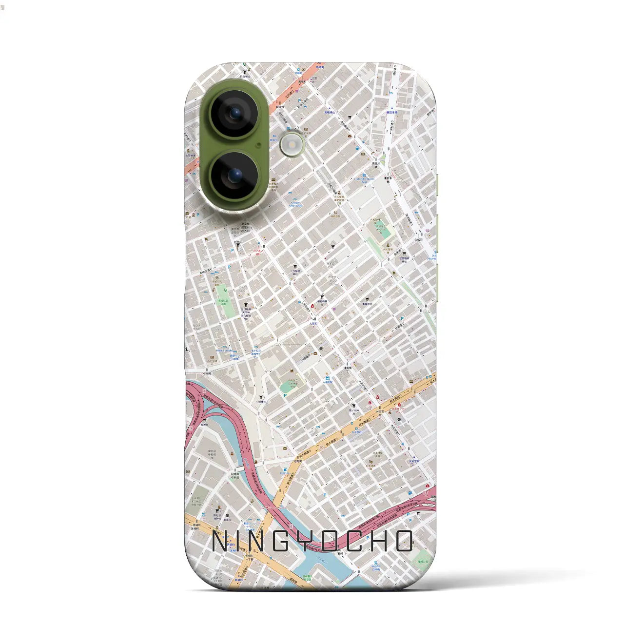 【人形町(東京都)】地図柄iPhoneケース(バックカバータイプ)