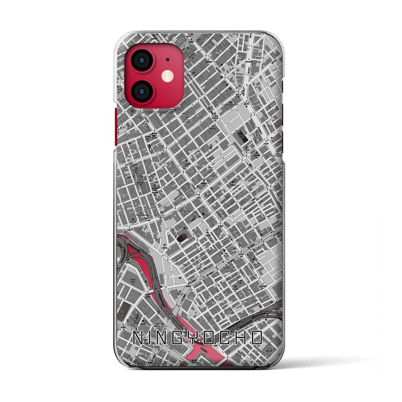 【人形町(東京都)】地図柄iPhoneケース(クリアタイプ)