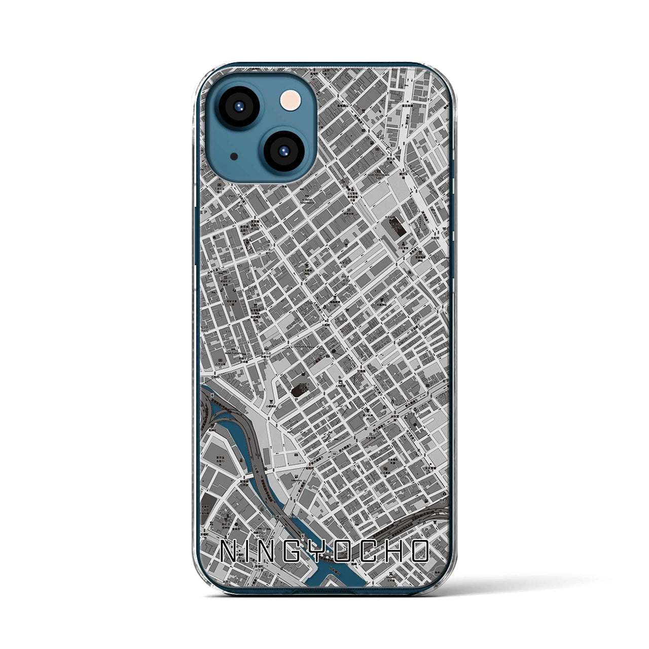 【人形町(東京都)】地図柄iPhoneケース(クリアタイプ)