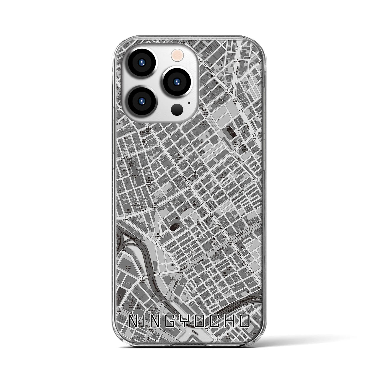 【人形町(東京都)】地図柄iPhoneケース(クリアタイプ)