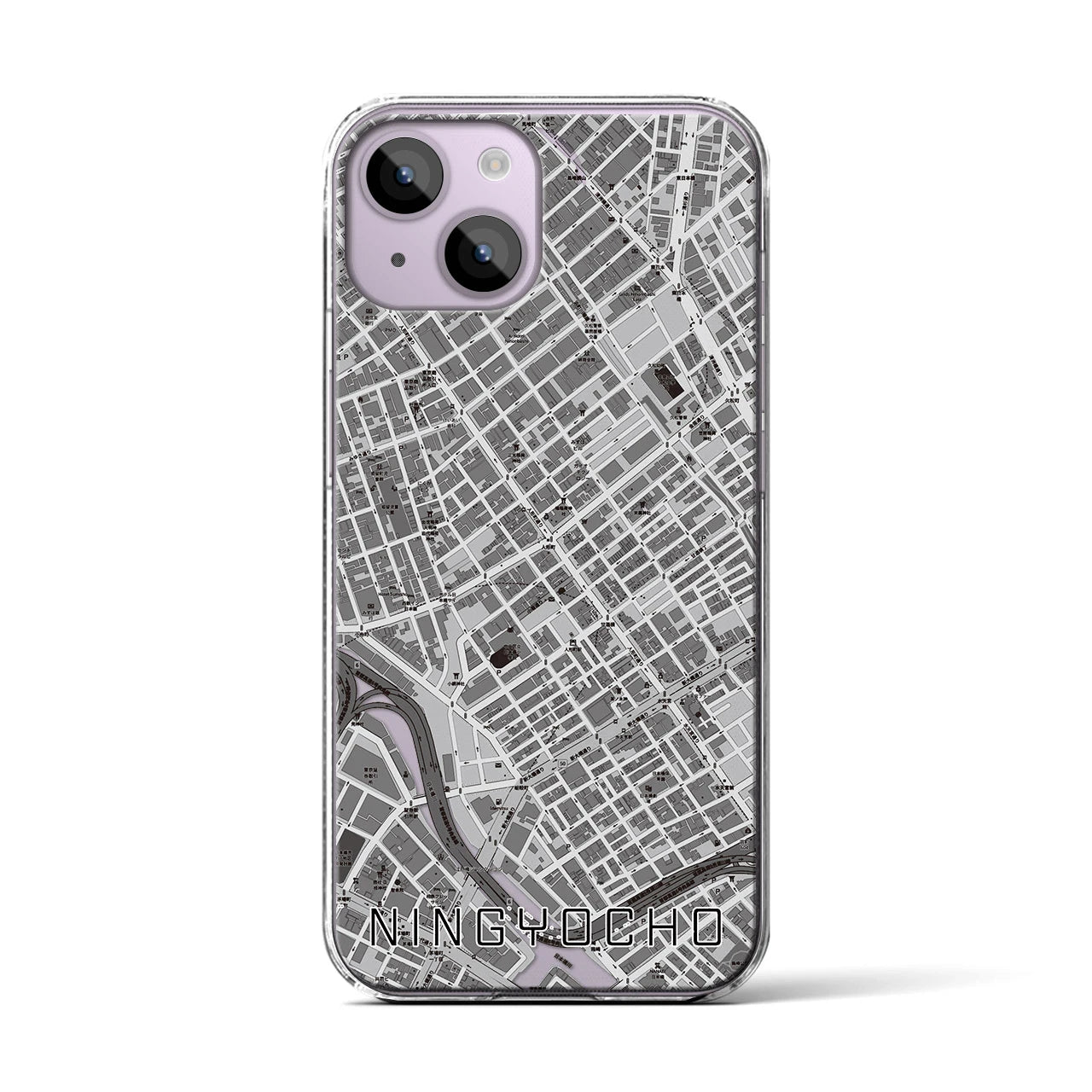 【人形町(東京都)】地図柄iPhoneケース(クリアタイプ)