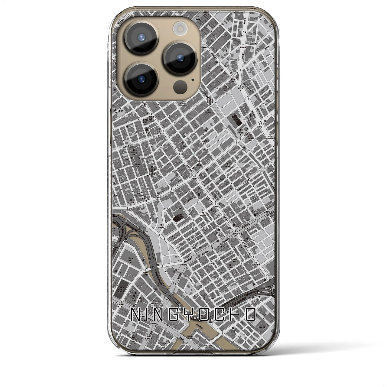 【人形町(東京都)】地図柄iPhoneケース(クリアタイプ)