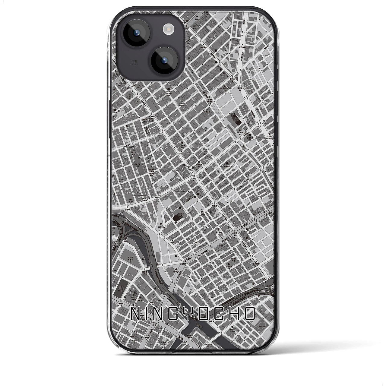 【人形町(東京都)】地図柄iPhoneケース(クリアタイプ)