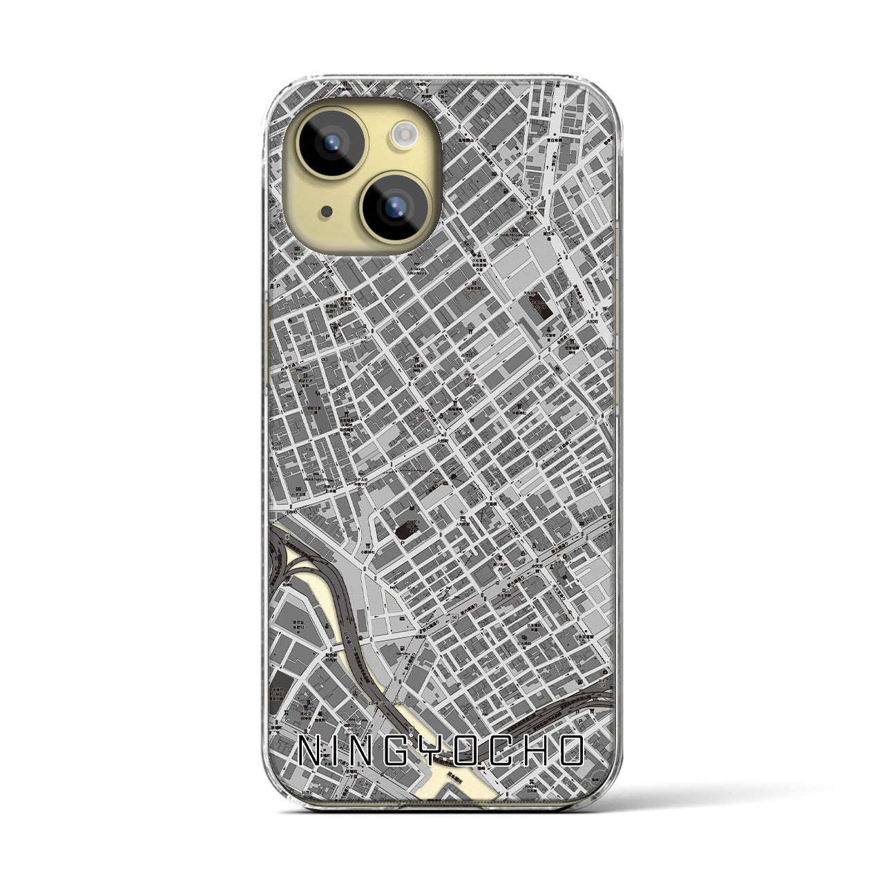 【人形町(東京都)】地図柄iPhoneケース(クリアタイプ)