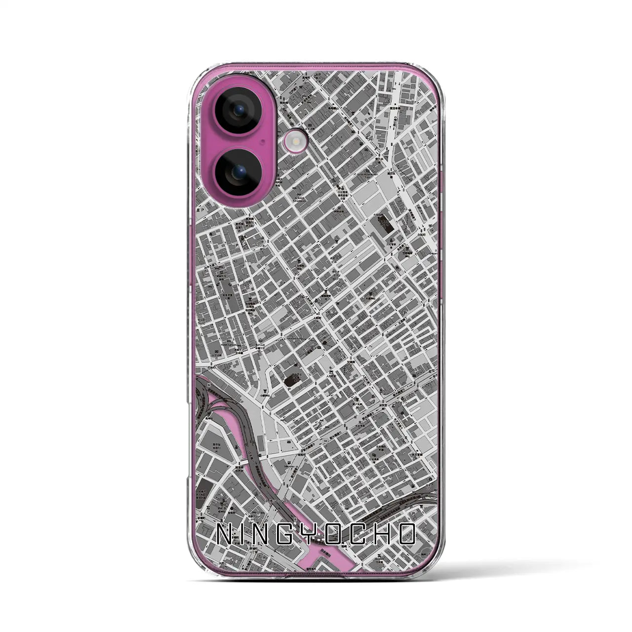 【人形町(東京都)】地図柄iPhoneケース(クリアタイプ)
