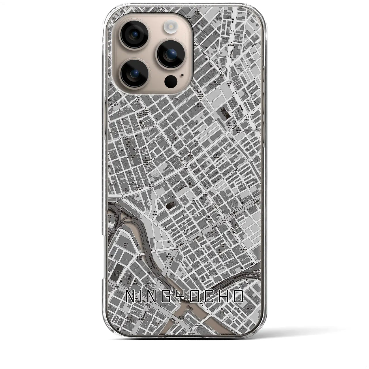 【人形町(東京都)】地図柄iPhoneケース(クリアタイプ)