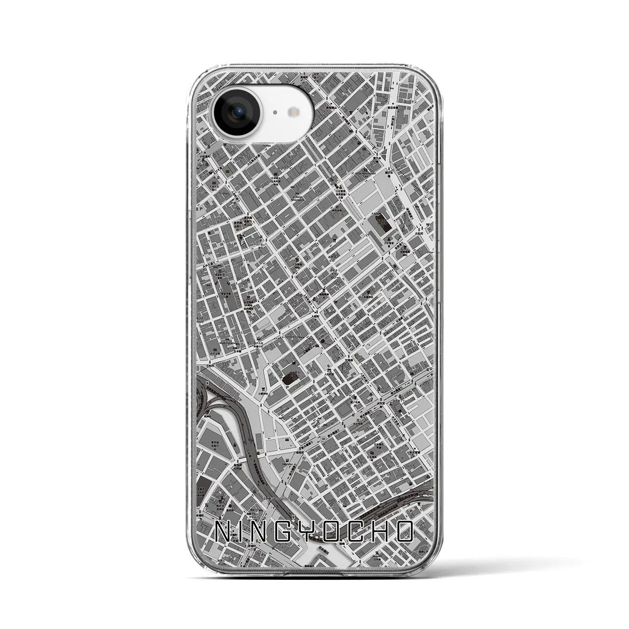 【人形町(東京都)】地図柄iPhoneケース(クリアタイプ)