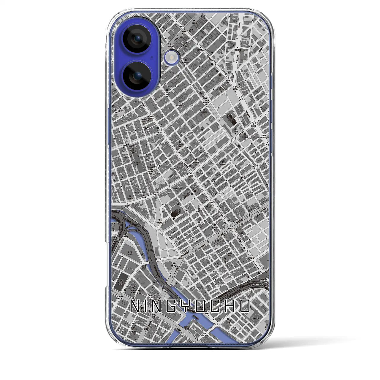 【人形町(東京都)】地図柄iPhoneケース(クリアタイプ)