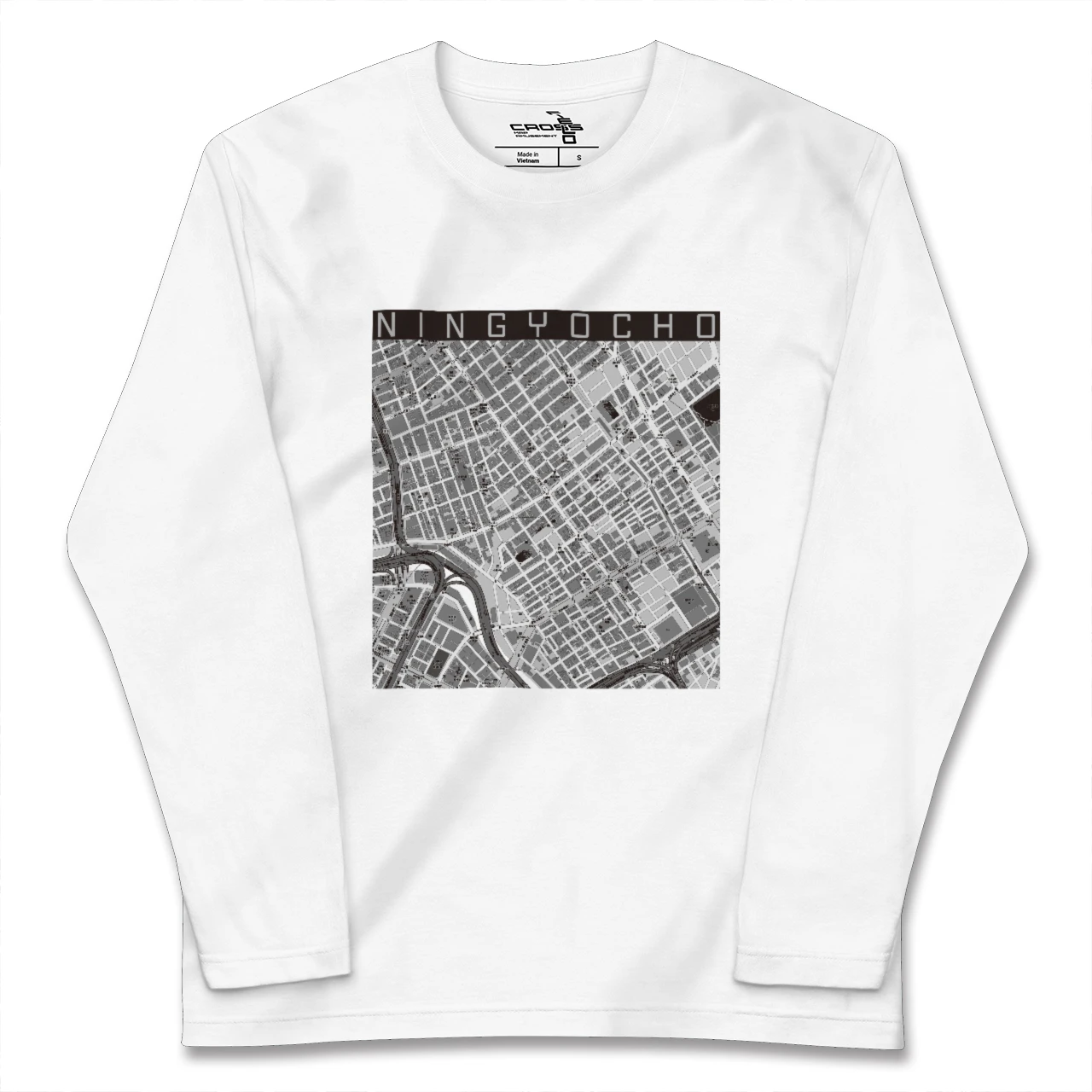 【人形町(東京都)】地図柄ロングスリーブTシャツ