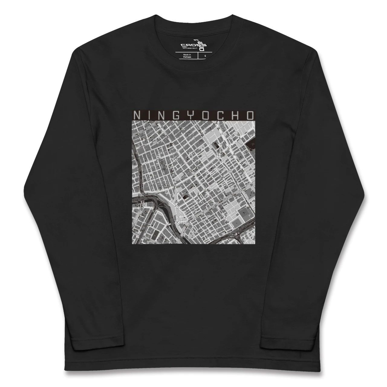 【人形町(東京都)】地図柄ロングスリーブTシャツ
