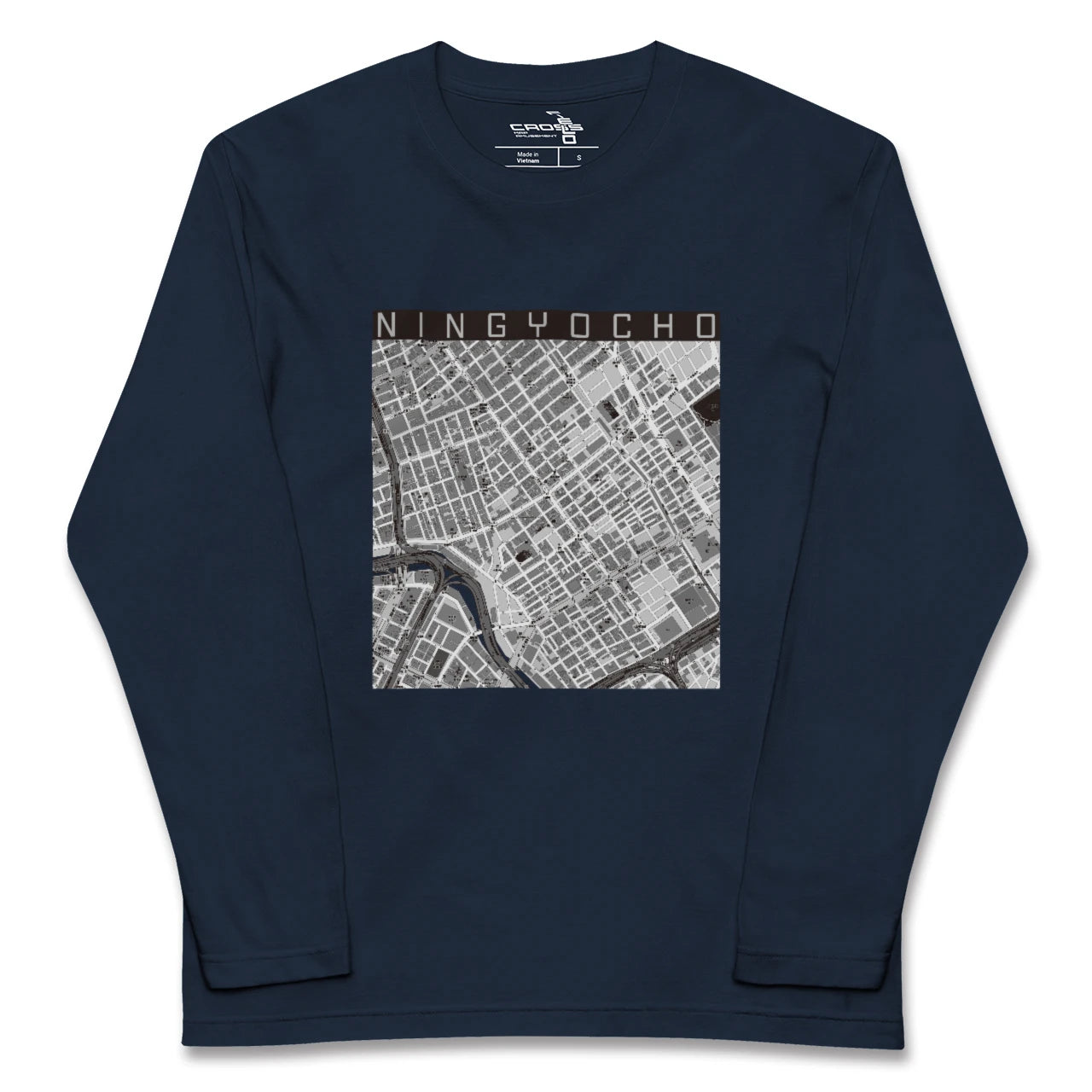 【人形町(東京都)】地図柄ロングスリーブTシャツ