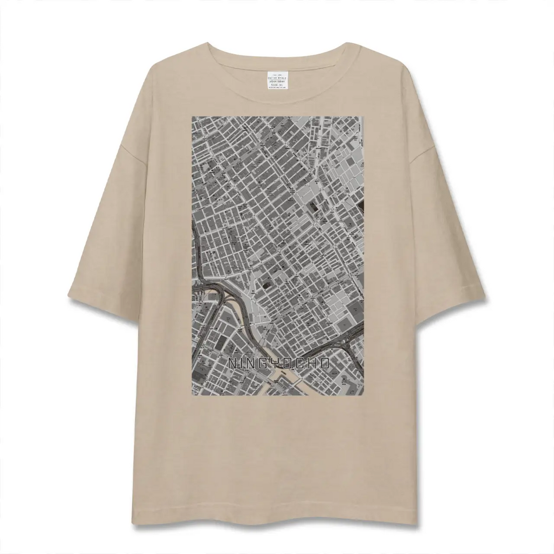 【人形町(東京都)】地図柄ビッグシルエットTシャツ