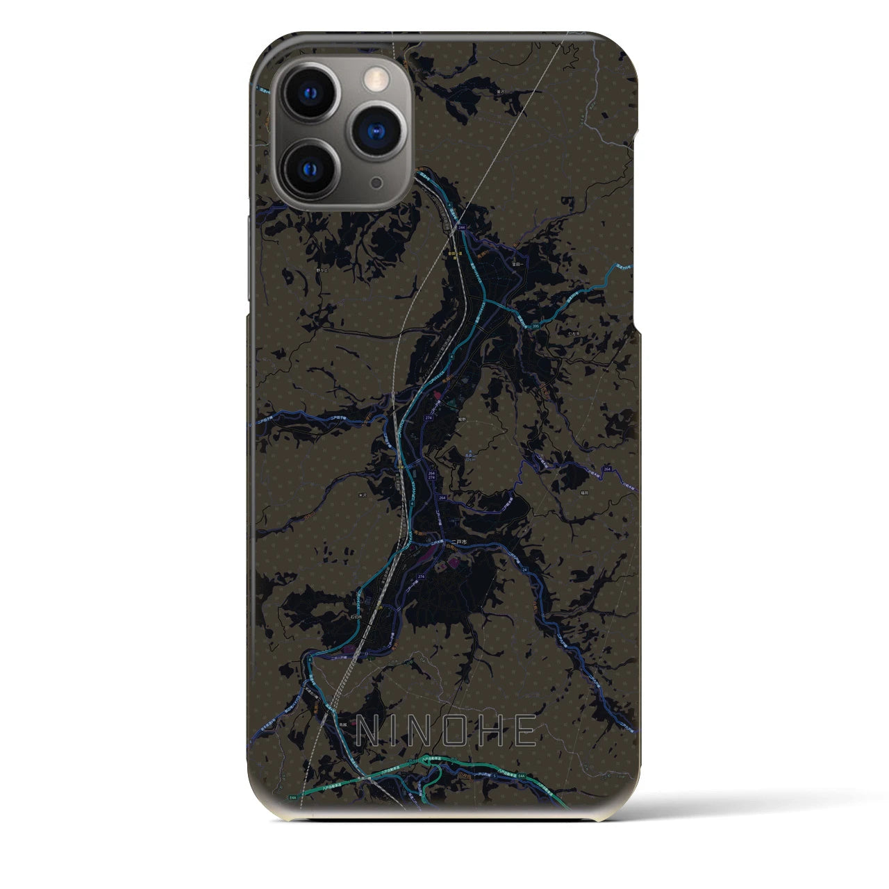 【二戸(岩手県)】地図柄iPhoneケース(バックカバータイプ)