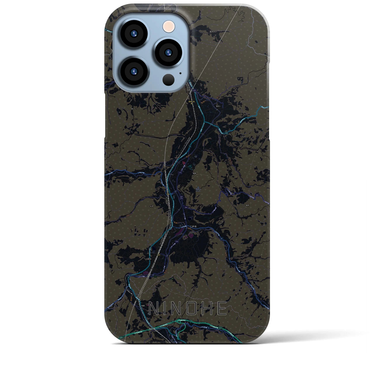【二戸(岩手県)】地図柄iPhoneケース(バックカバータイプ)