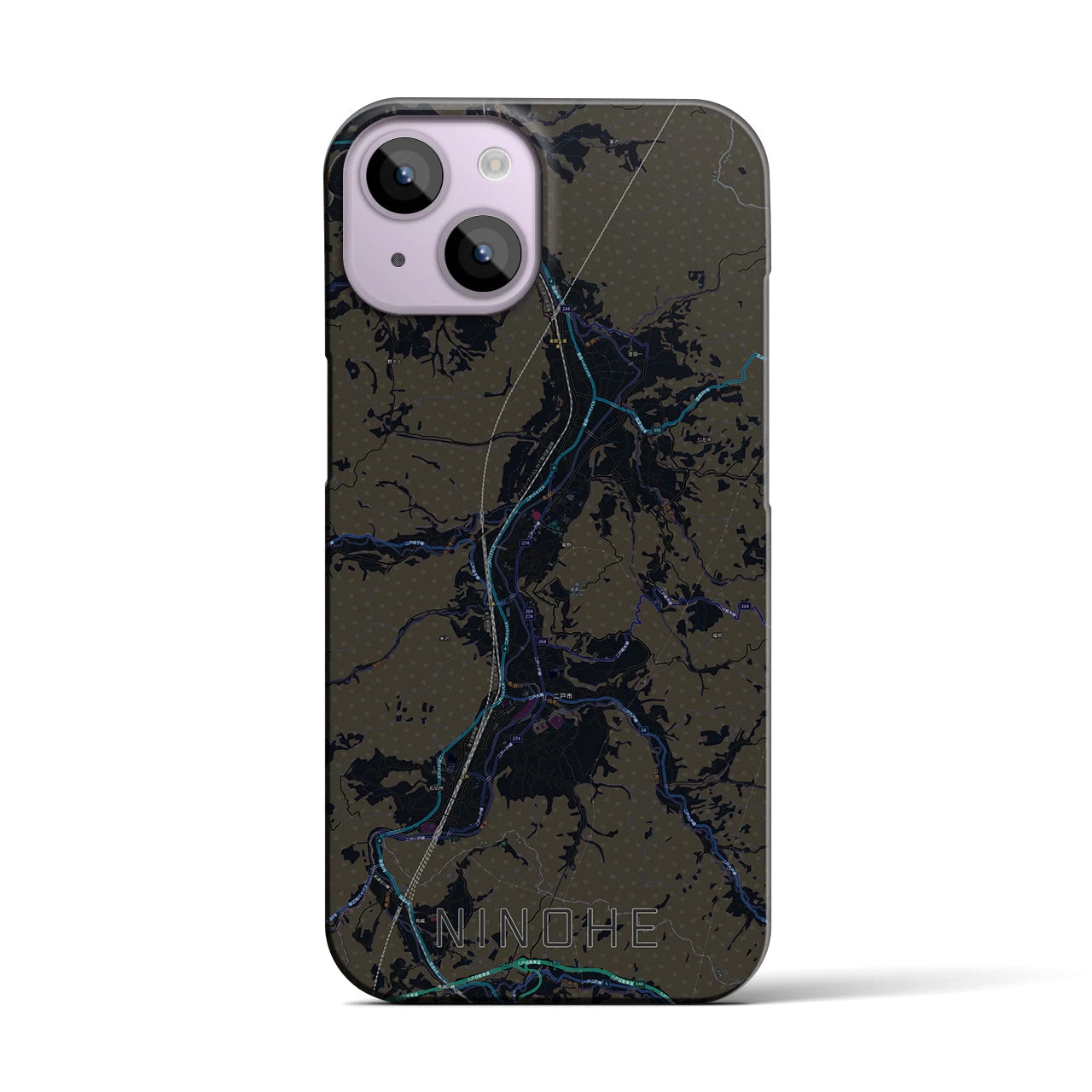 【二戸(岩手県)】地図柄iPhoneケース(バックカバータイプ)