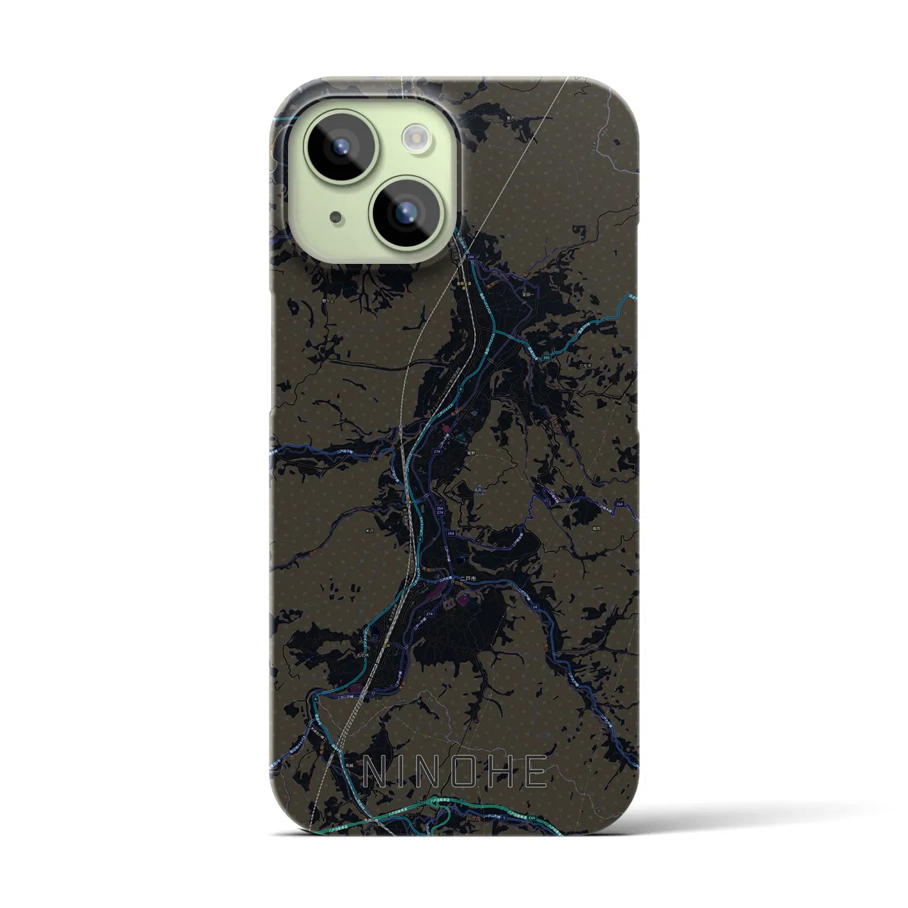 【二戸(岩手県)】地図柄iPhoneケース(バックカバータイプ)
