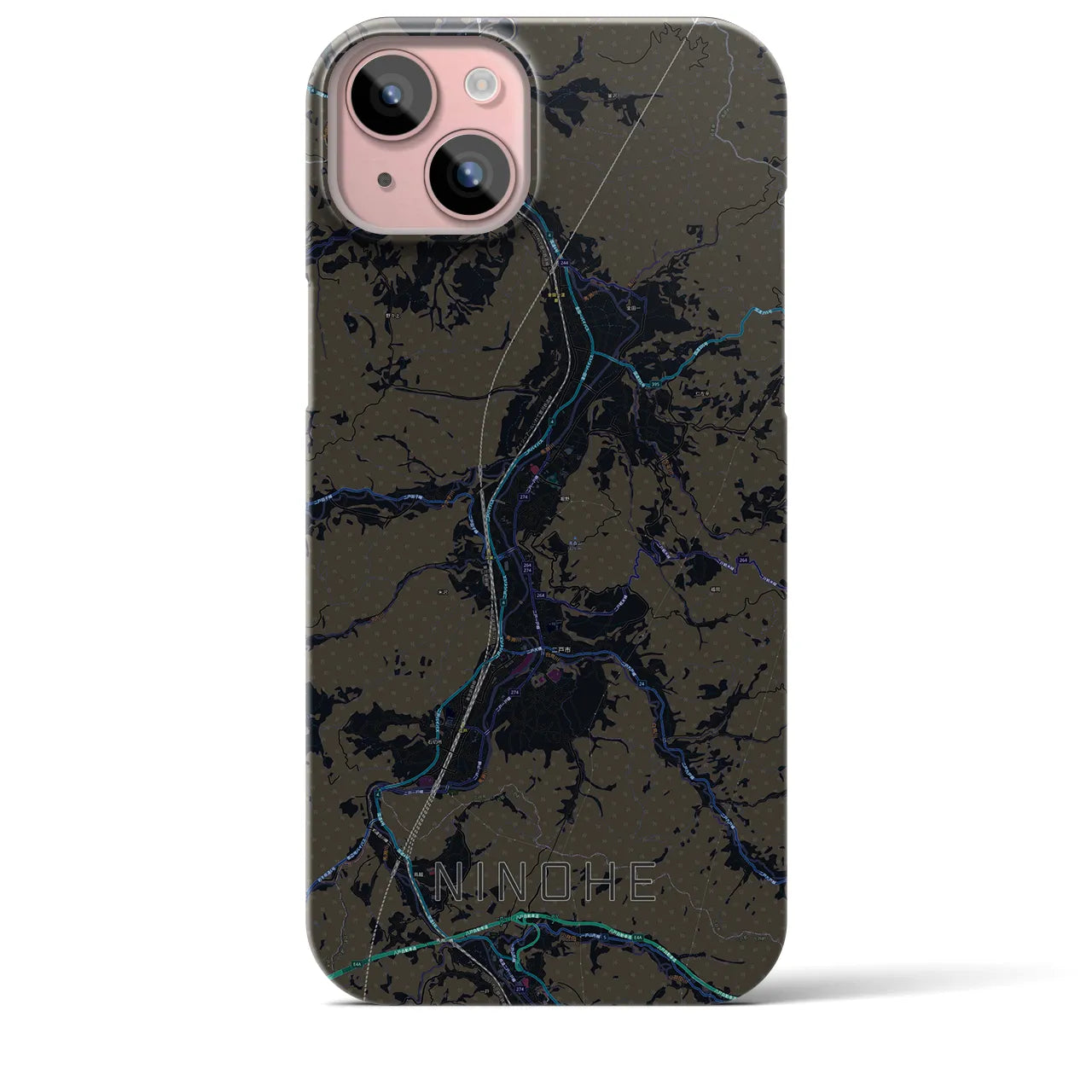 【二戸(岩手県)】地図柄iPhoneケース(バックカバータイプ)