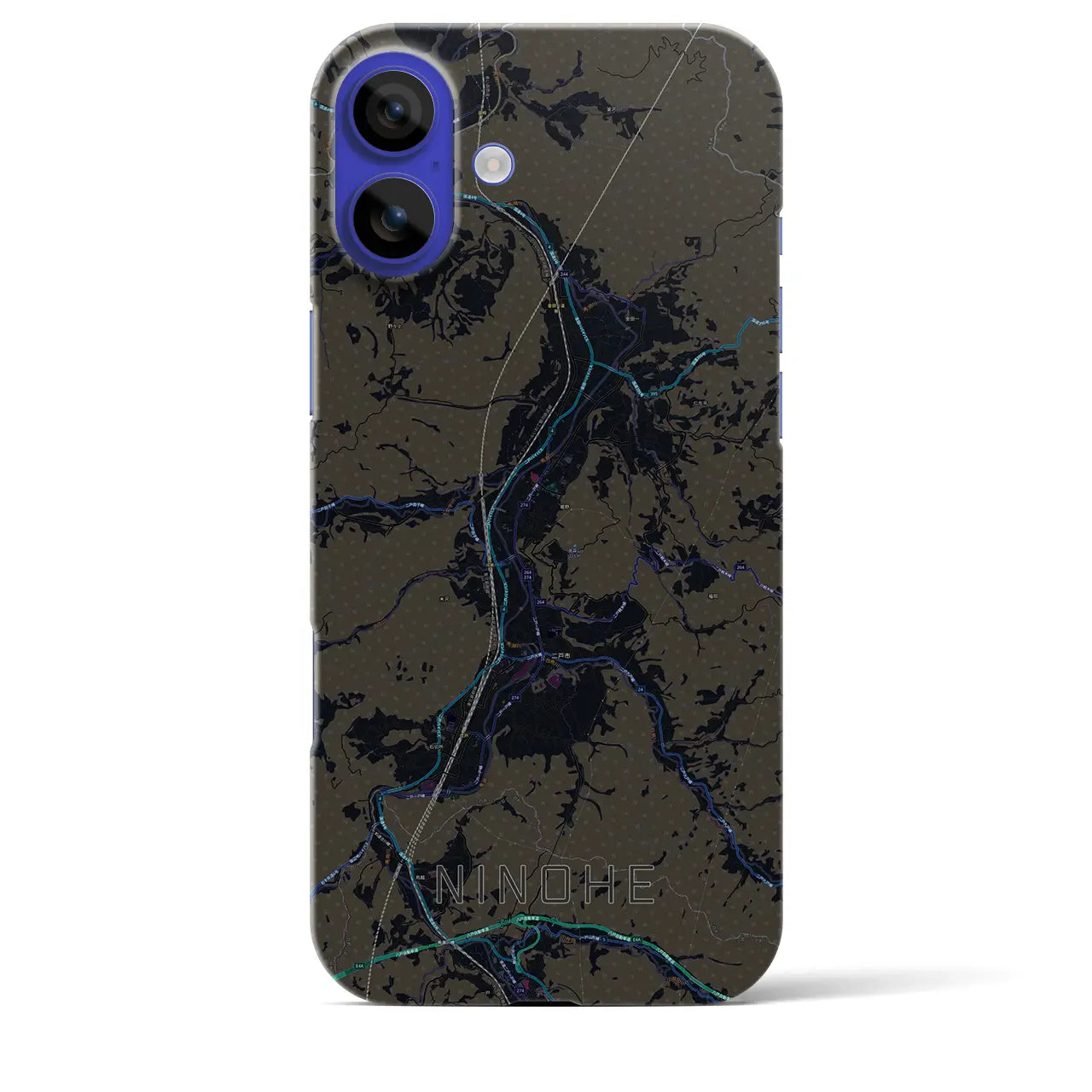 【二戸(岩手県)】地図柄iPhoneケース(バックカバータイプ)