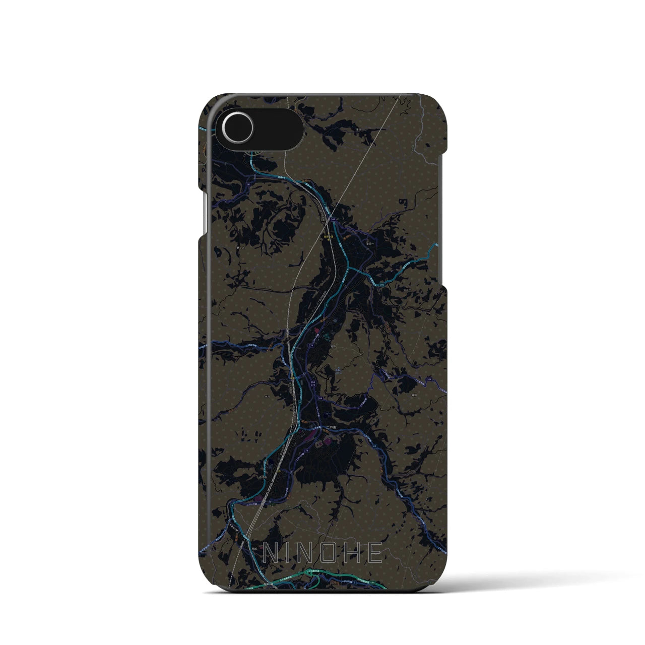 【二戸(岩手県)】地図柄iPhoneケース(バックカバータイプ)