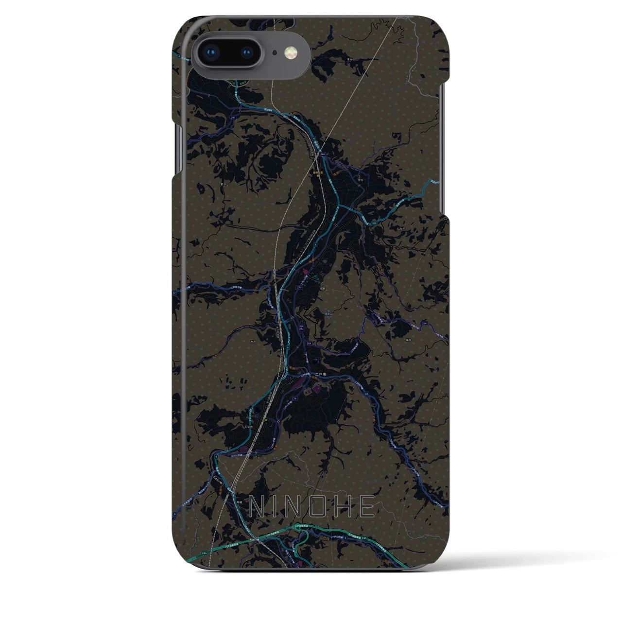 【二戸(岩手県)】地図柄iPhoneケース(バックカバータイプ)