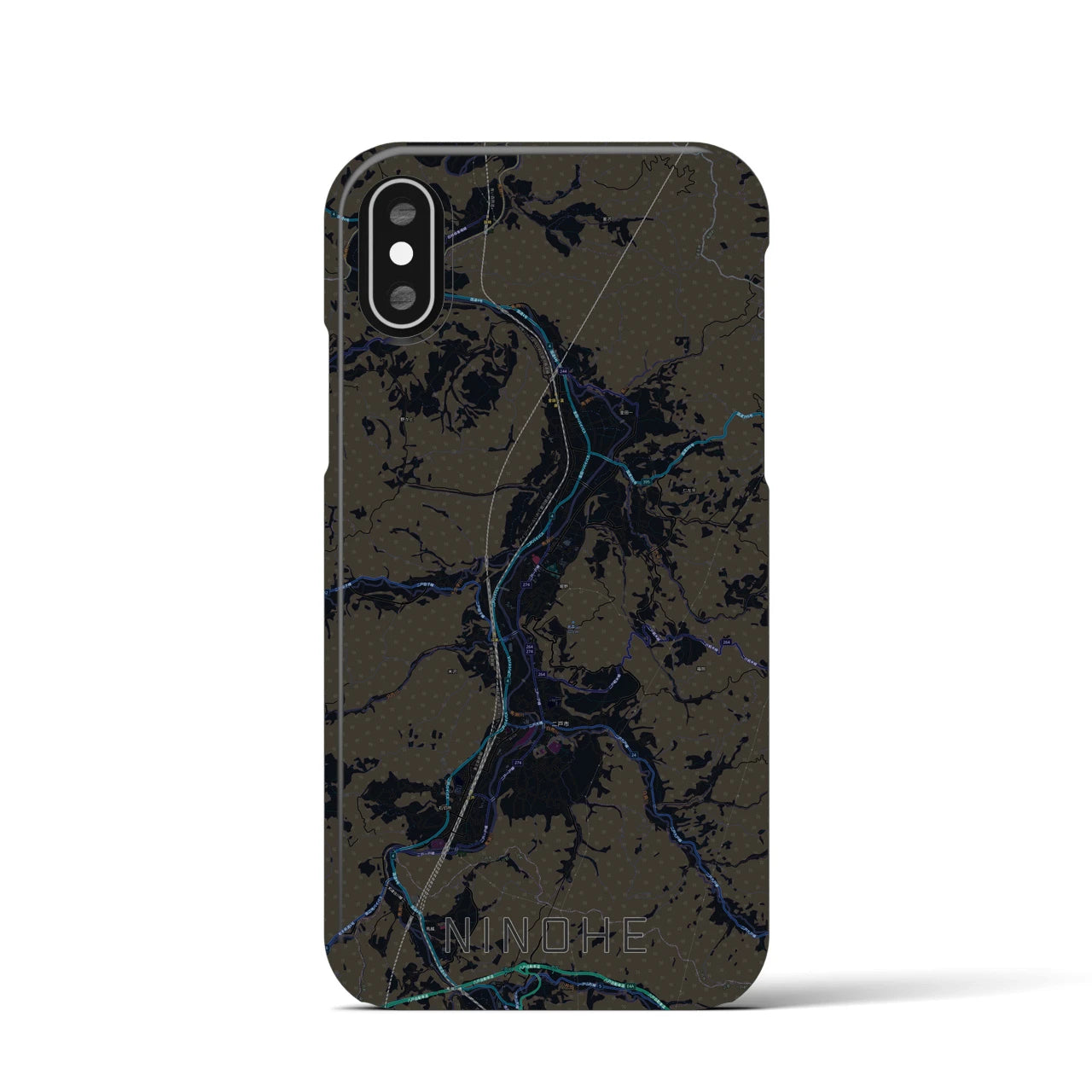 【二戸(岩手県)】地図柄iPhoneケース(バックカバータイプ)