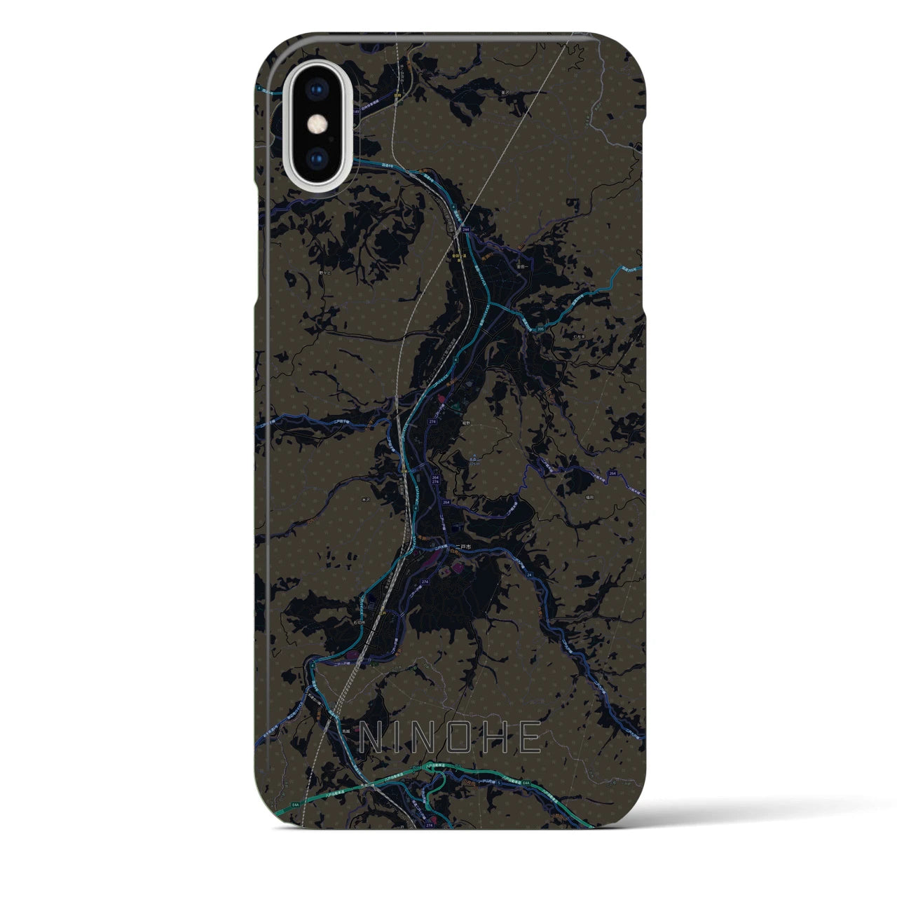 【二戸(岩手県)】地図柄iPhoneケース(バックカバータイプ)