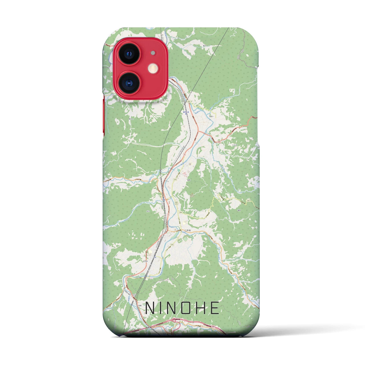 【二戸(岩手県)】地図柄iPhoneケース(バックカバータイプ)