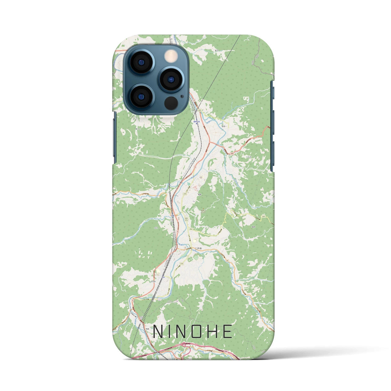 【二戸(岩手県)】地図柄iPhoneケース(バックカバータイプ)