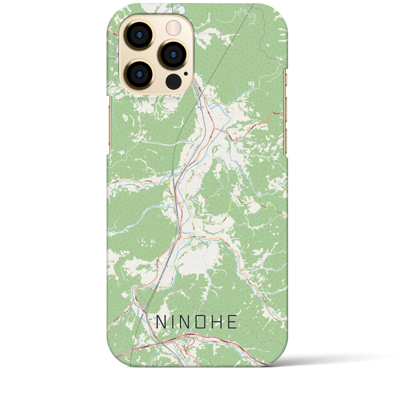 【二戸(岩手県)】地図柄iPhoneケース(バックカバータイプ)