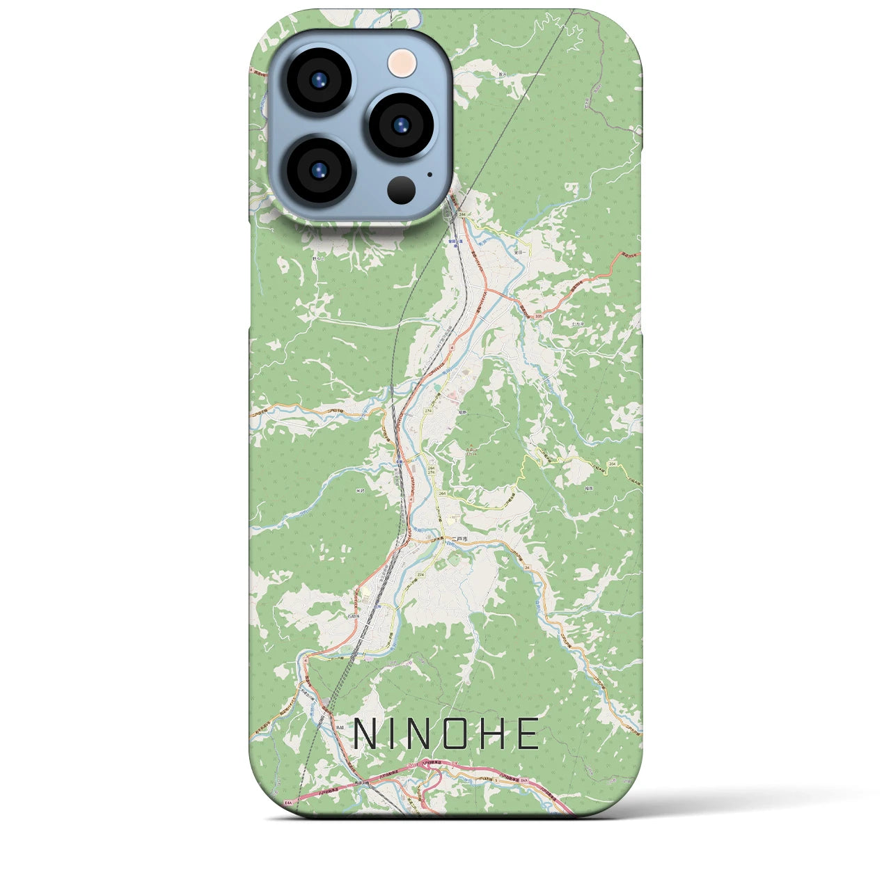 【二戸(岩手県)】地図柄iPhoneケース(バックカバータイプ)