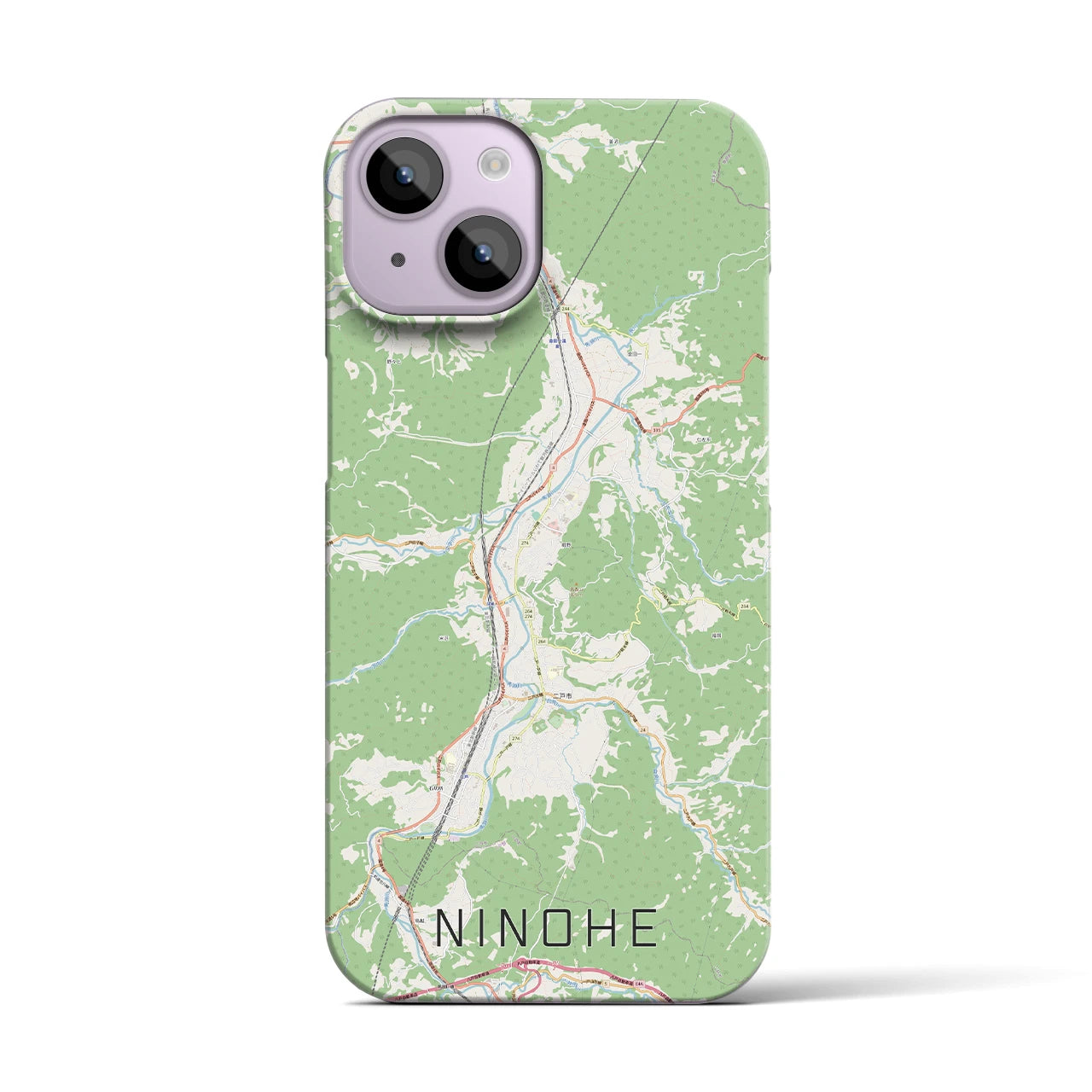 【二戸(岩手県)】地図柄iPhoneケース(バックカバータイプ)