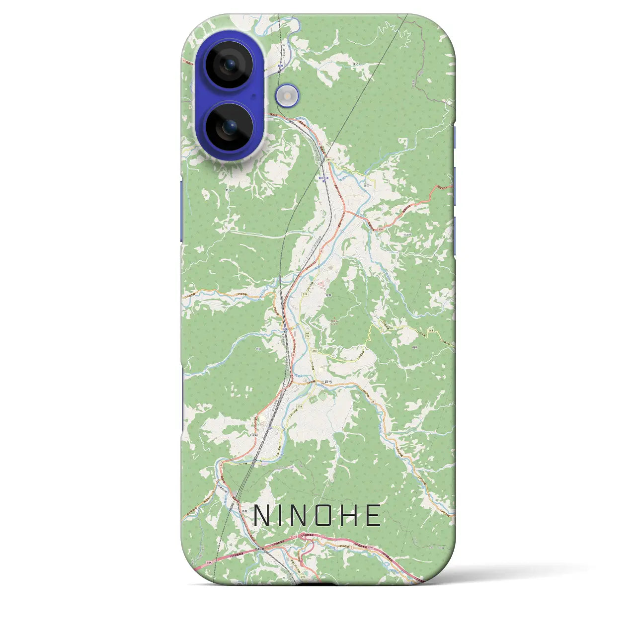 【二戸(岩手県)】地図柄iPhoneケース(バックカバータイプ)ナチュラル・iPhone 16 Pro Max 用
