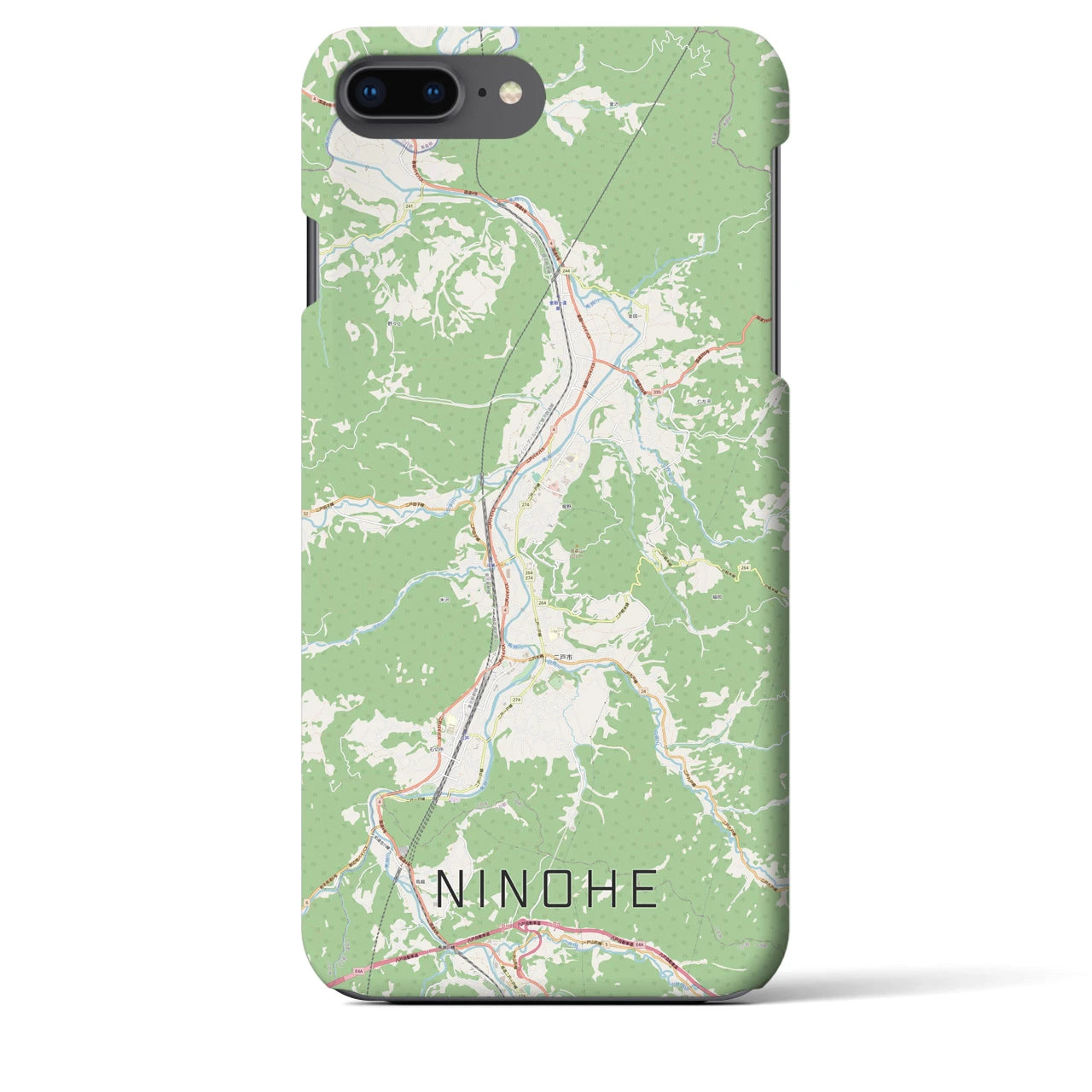 【二戸(岩手県)】地図柄iPhoneケース(バックカバータイプ)