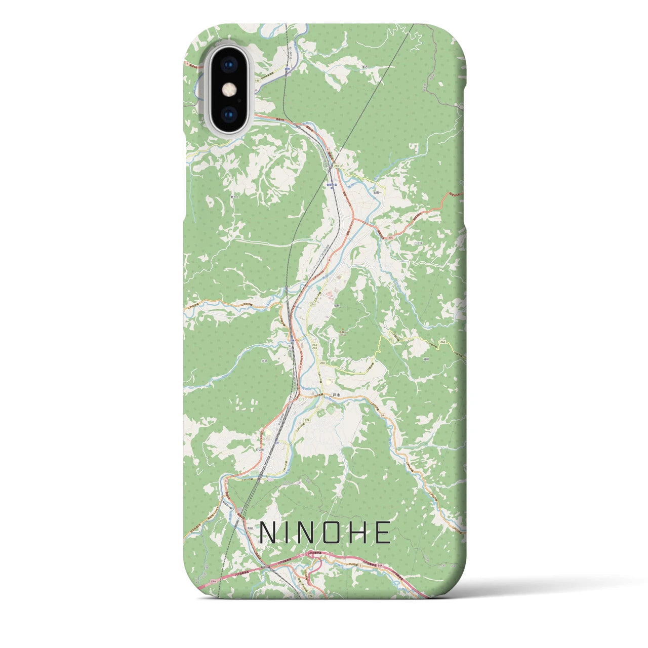 【二戸(岩手県)】地図柄iPhoneケース(バックカバータイプ)