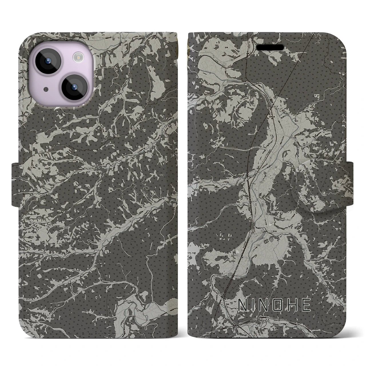 【二戸(岩手県)】地図柄iPhoneケース(手帳タイプ)