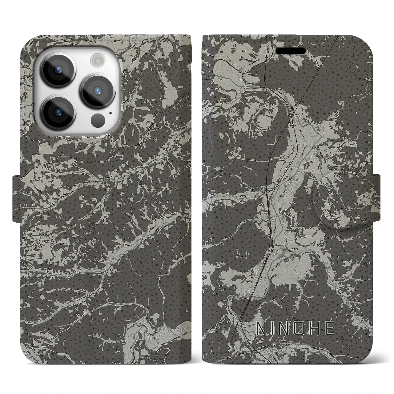 【二戸(岩手県)】地図柄iPhoneケース(手帳タイプ)