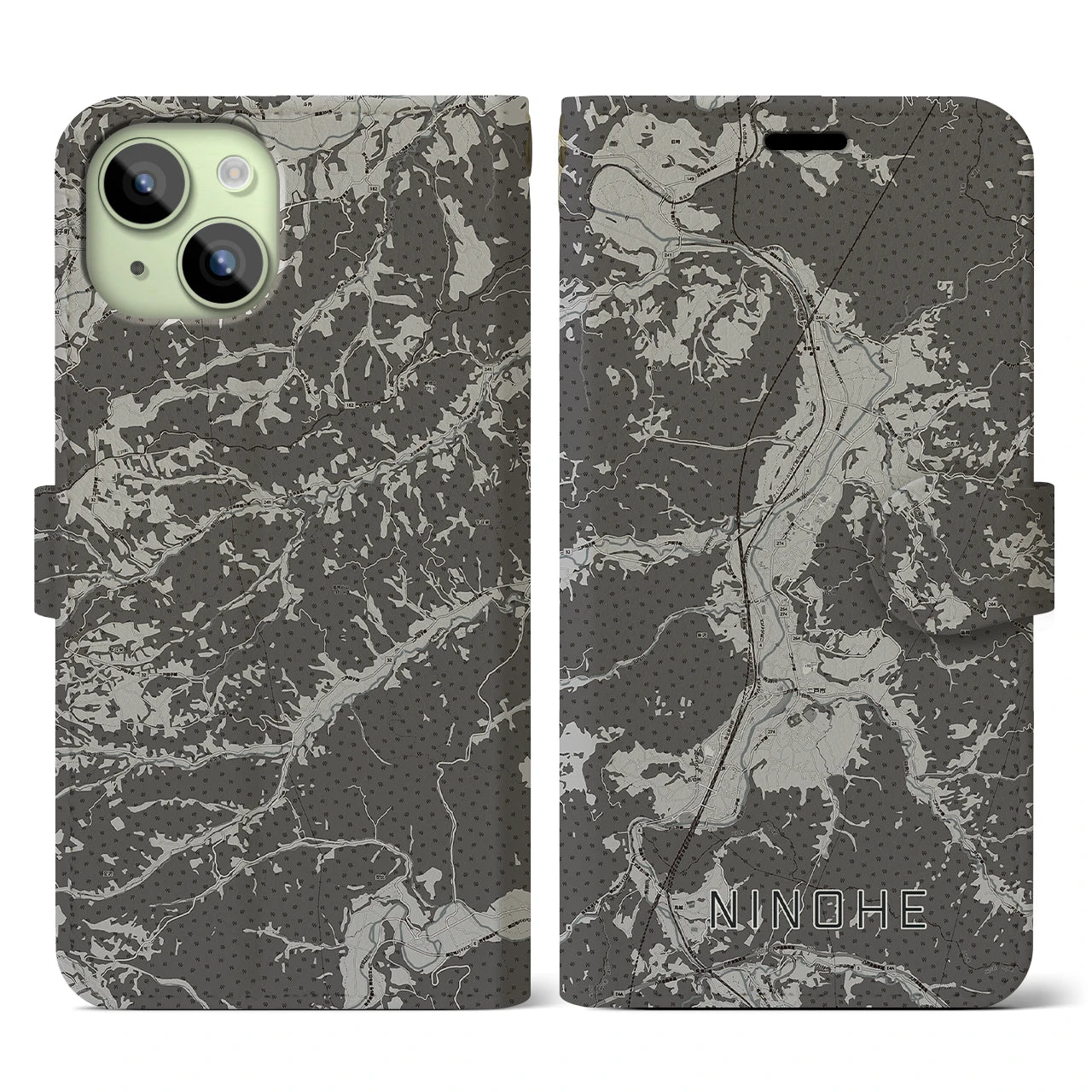 【二戸(岩手県)】地図柄iPhoneケース(手帳タイプ)