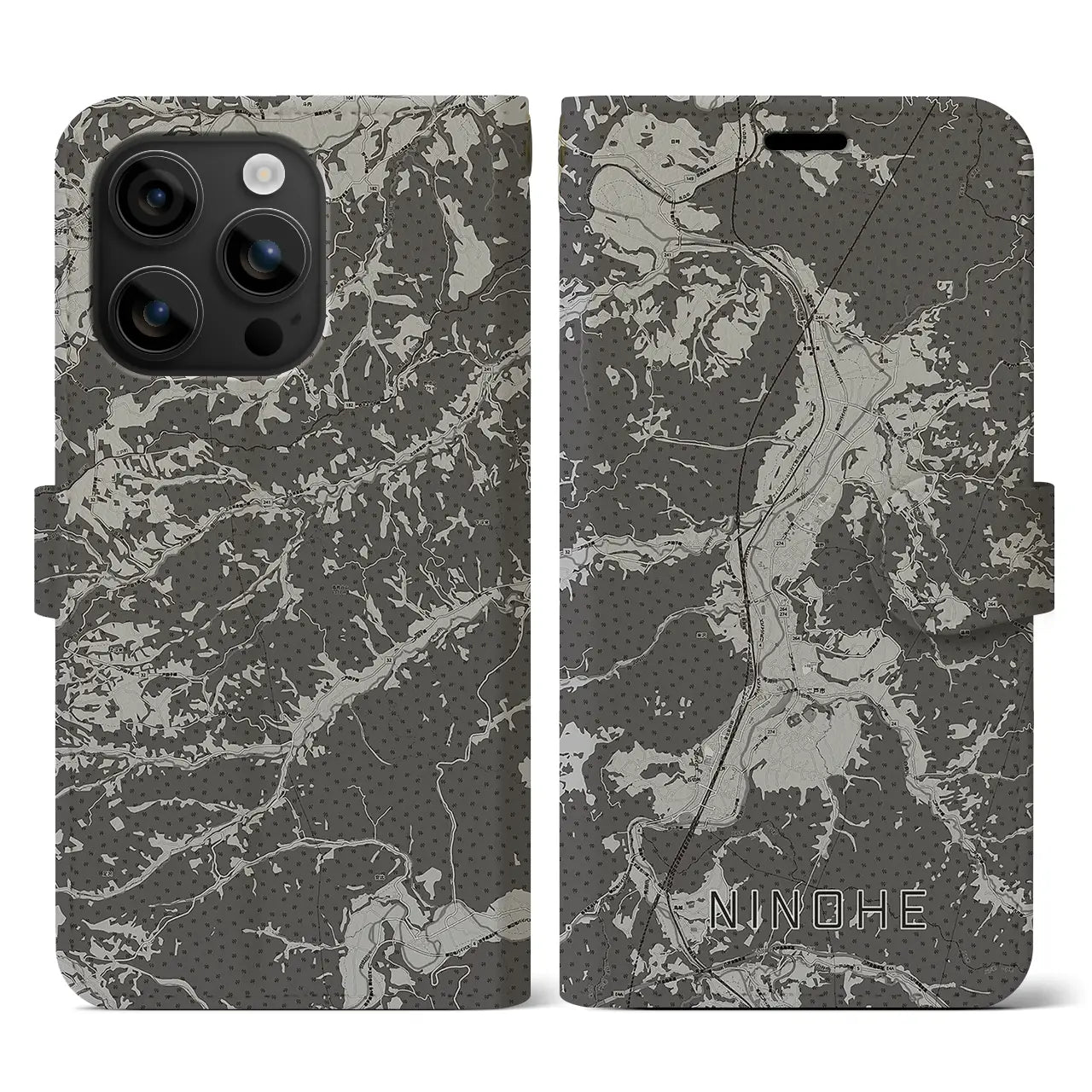 【二戸(岩手県)】地図柄iPhoneケース(手帳タイプ)