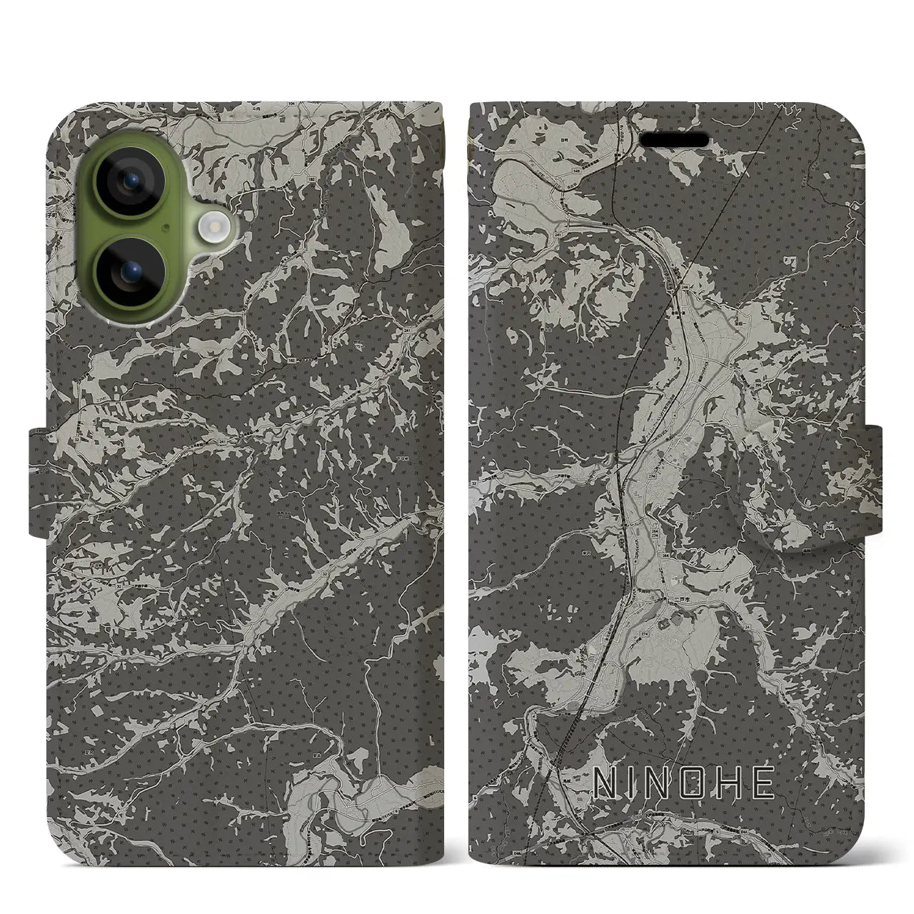 【二戸(岩手県)】地図柄iPhoneケース(手帳タイプ)