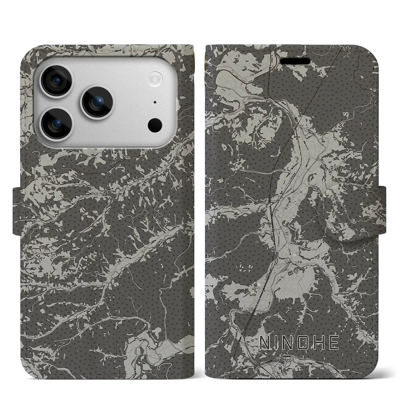 【二戸(岩手県)】地図柄iPhoneケース(手帳タイプ)