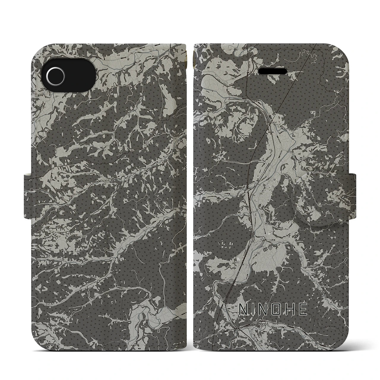 【二戸(岩手県)】地図柄iPhoneケース(手帳タイプ)