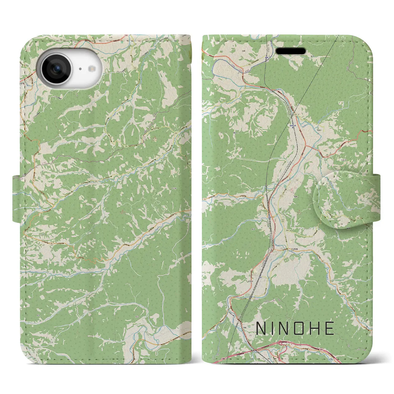 【二戸(岩手県)】地図柄iPhoneケース(手帳タイプ)