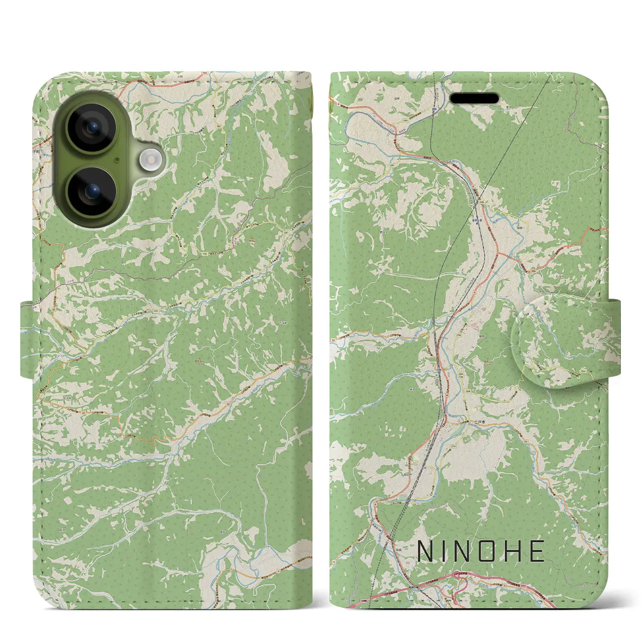 【二戸(岩手県)】地図柄iPhoneケース(手帳タイプ)