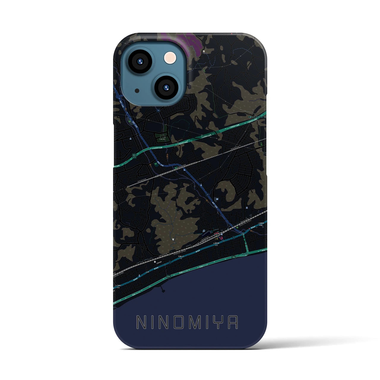 【二宮(神奈川県)】地図柄iPhoneケース(バックカバータイプ)