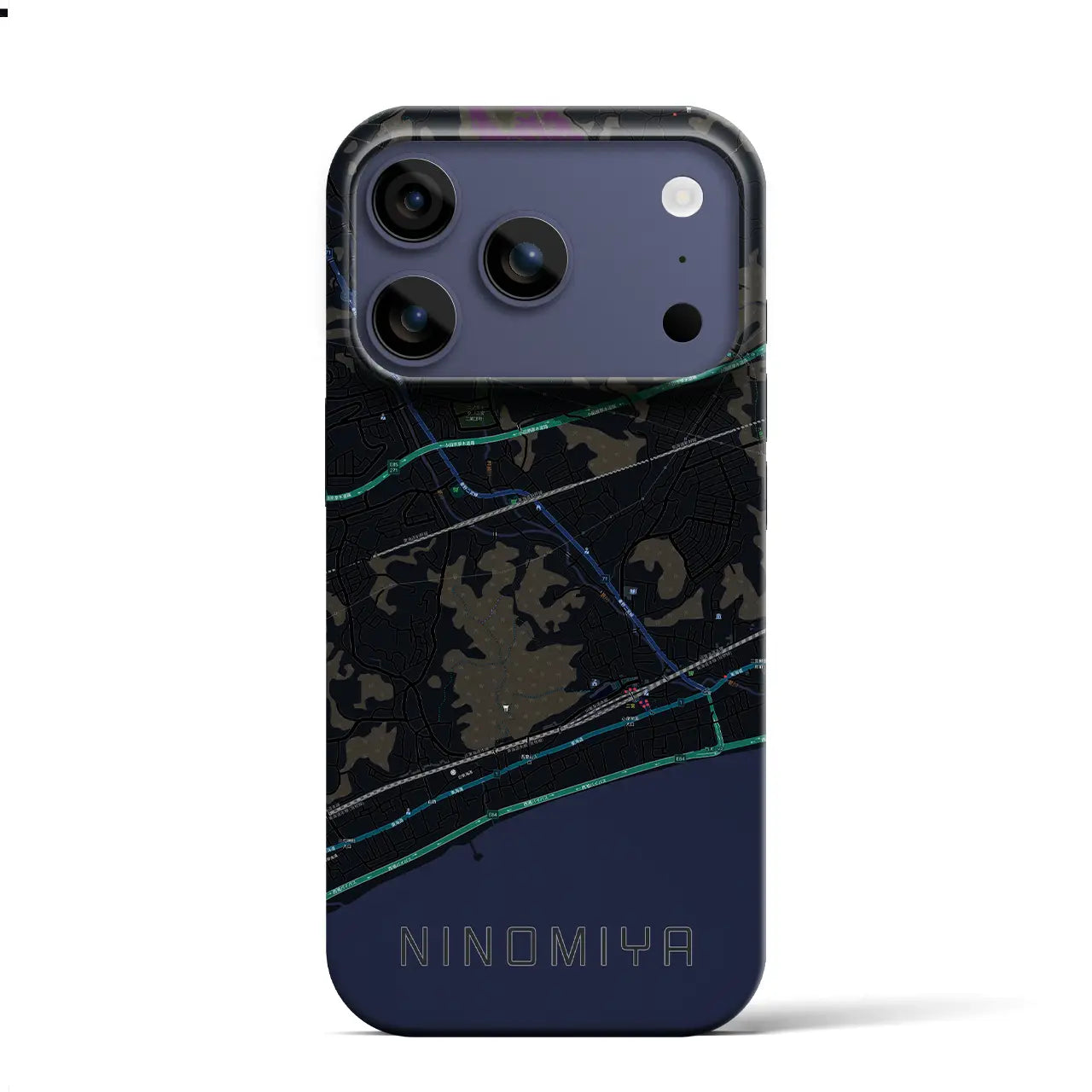 【二宮(神奈川県)】地図柄iPhoneケース(バックカバータイプ)