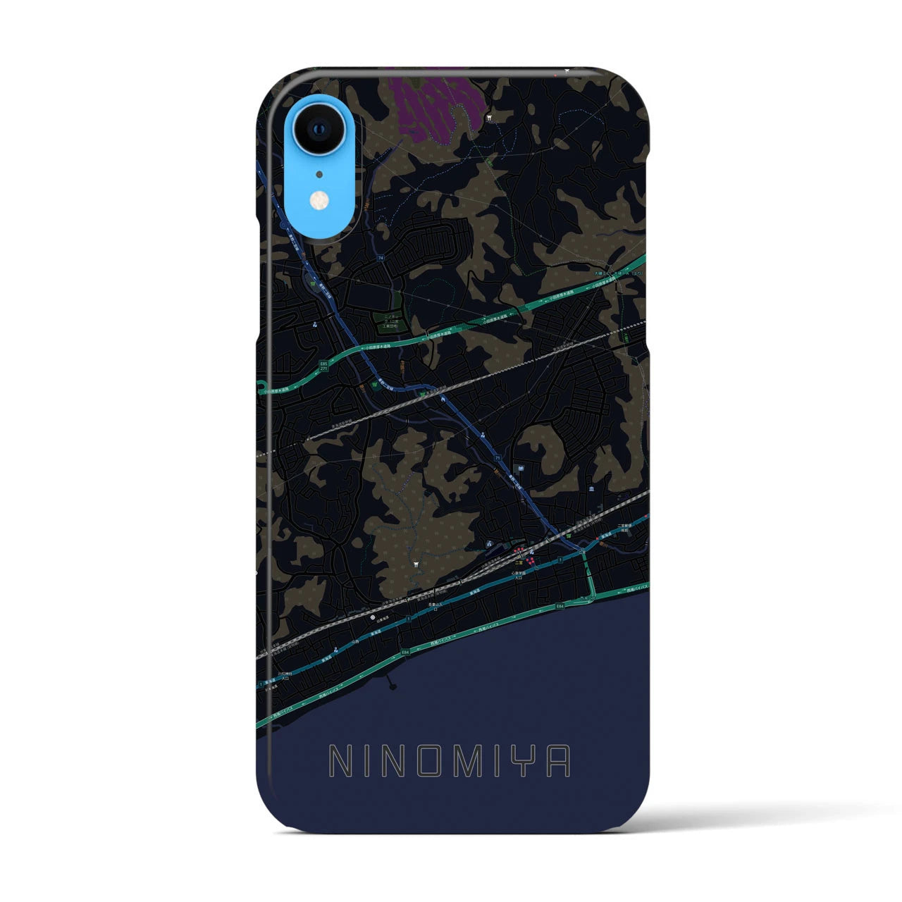 【二宮(神奈川県)】地図柄iPhoneケース(バックカバータイプ)