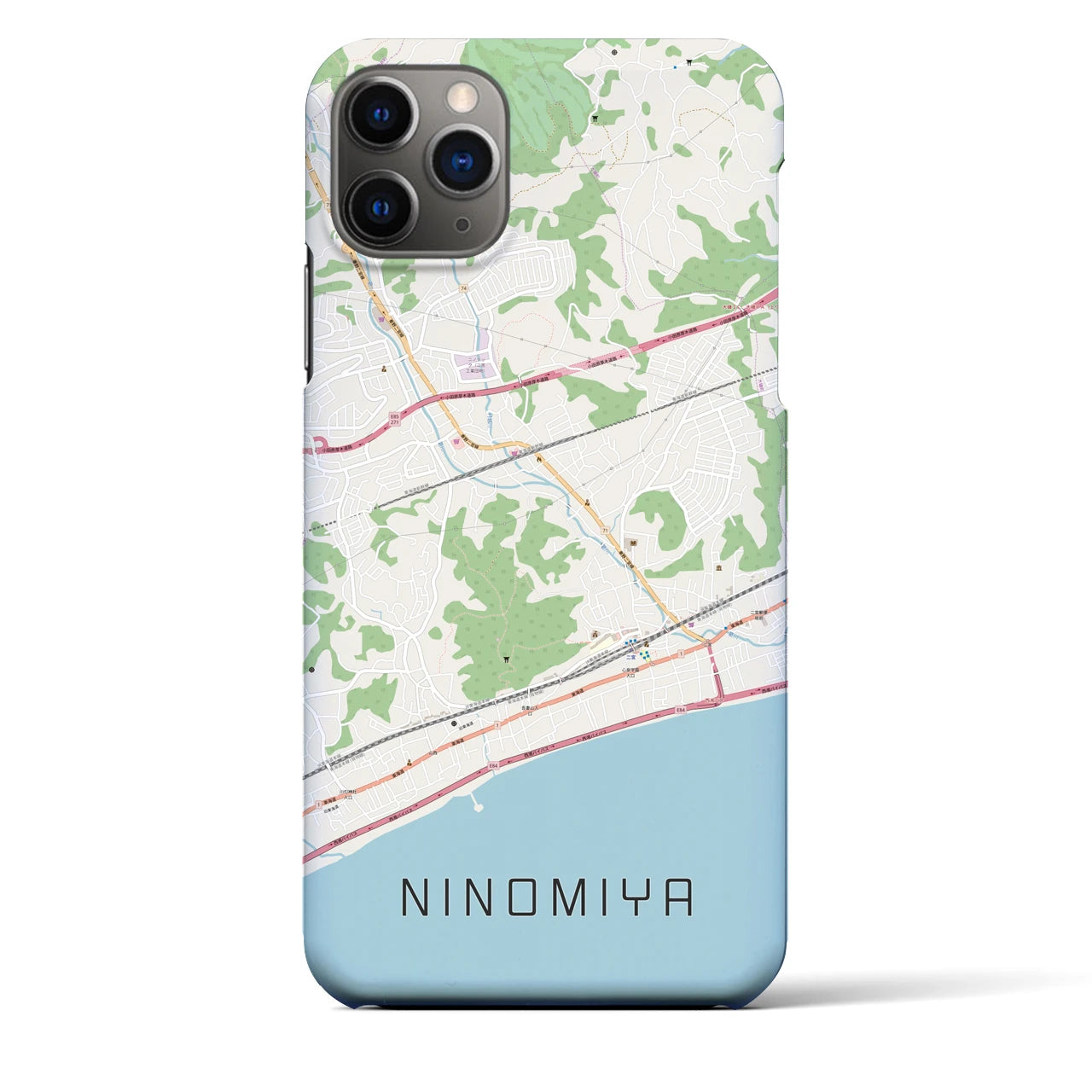 【二宮(神奈川県)】地図柄iPhoneケース(バックカバータイプ)