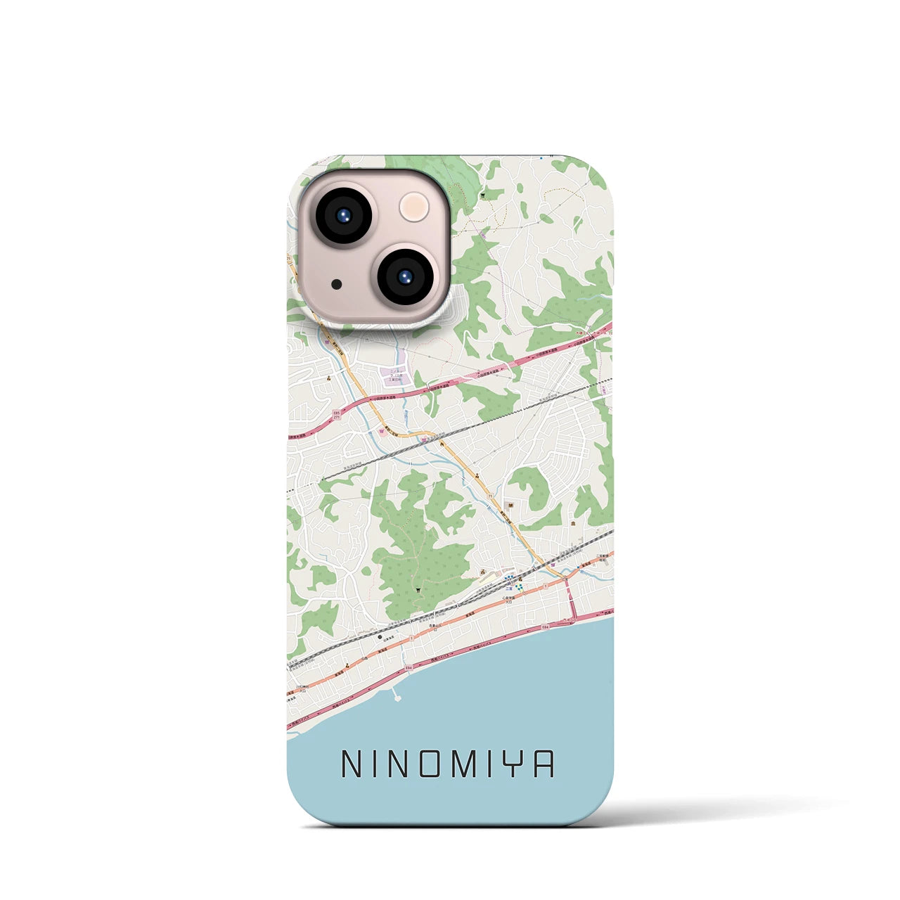 【二宮(神奈川県)】地図柄iPhoneケース(バックカバータイプ)